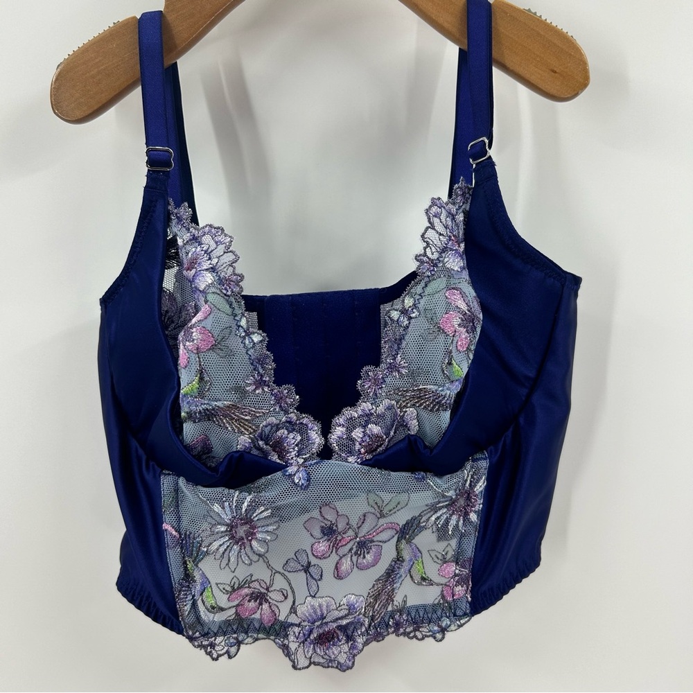 Victoria’s Secret Hummingbird Embroidery Quarter Cup Corset Top 32C